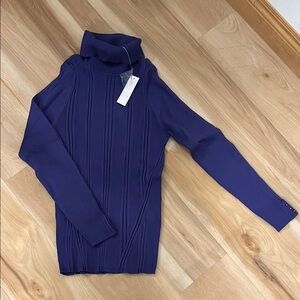 White House Black Market Deep Purple Turtleneck Sweater